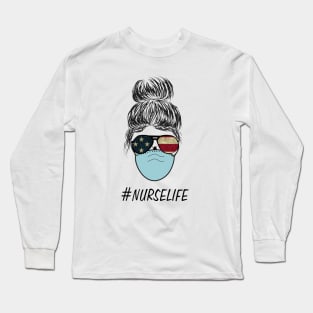 Nurse Life with face mask Long Sleeve T-Shirt